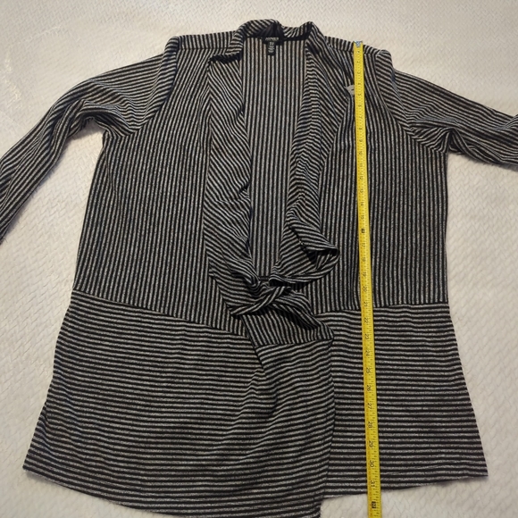 Jones New York Sweater Cardigan Flowy Gray Black Striped Women's Plus Size 1X - Picture 5 of 7
